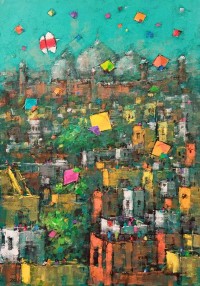 Zahid Saleem, 24 x 36 Inch, Acrylic on Canvas, Cityscape Painting, AC-ZS-206